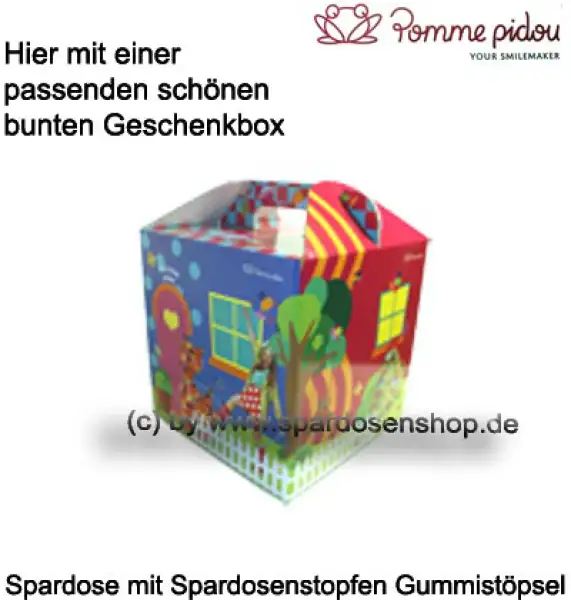 Spardose Spartier Pomme Pidou Hund Bommer hellgrün Geschenkkarton